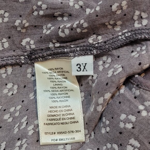 Anthropologie Cloth & Stone Women Plus 3X Liana Tank Top Blouse Gray Floral Mock - Picture 8 of 10